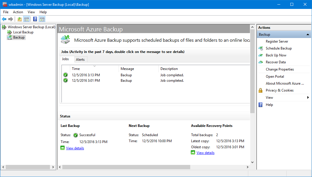Day 18 Using Microsoft Azure Backup with LightsOut 2 GreenITSoftware