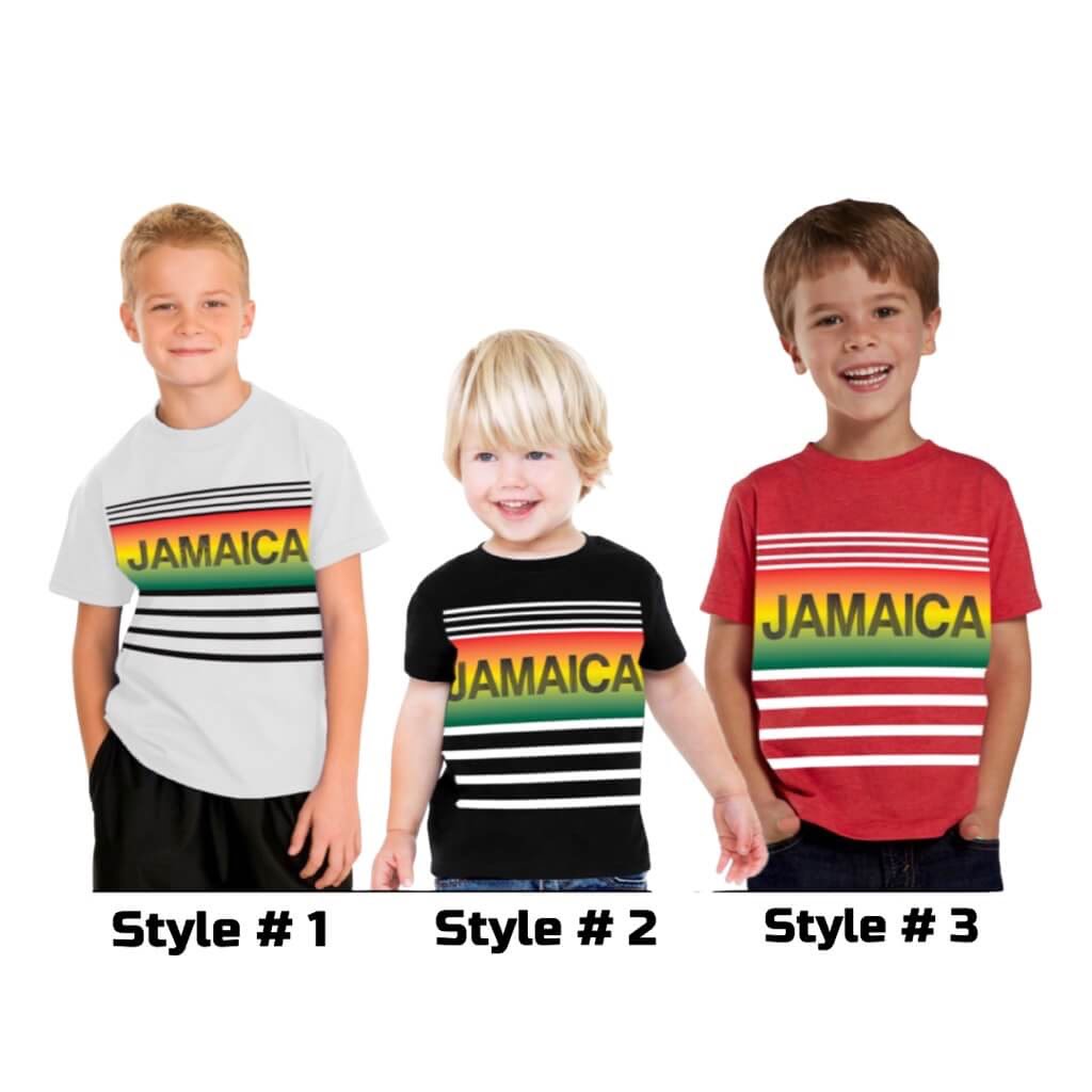T Shirts Kids Vintage Jamaica Stripes Green Apples Store