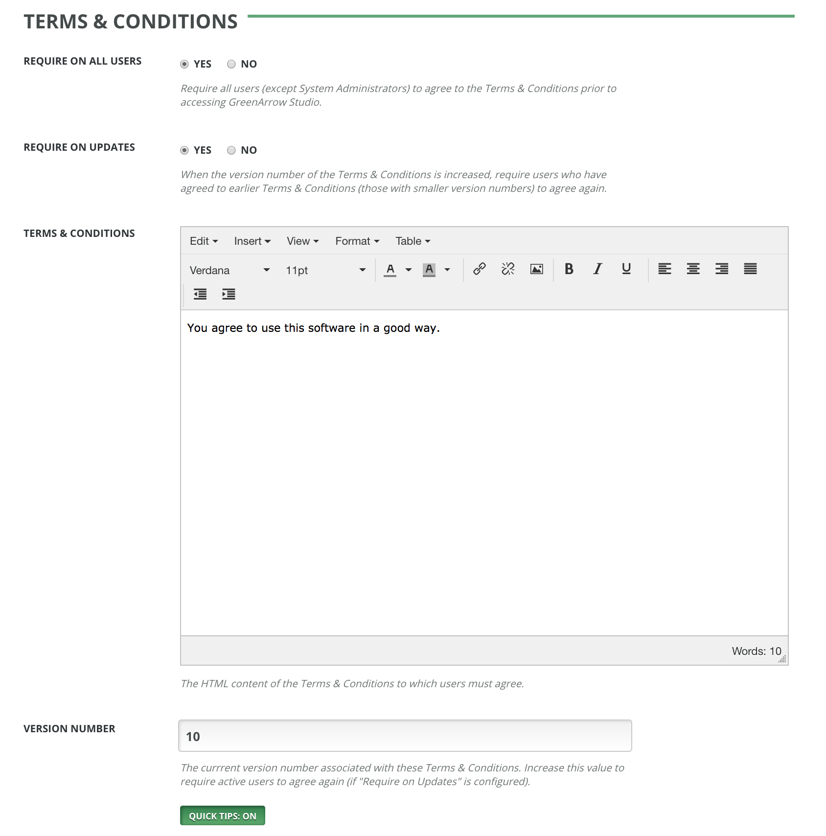 Terms & Conditions GreenArrow Studio
