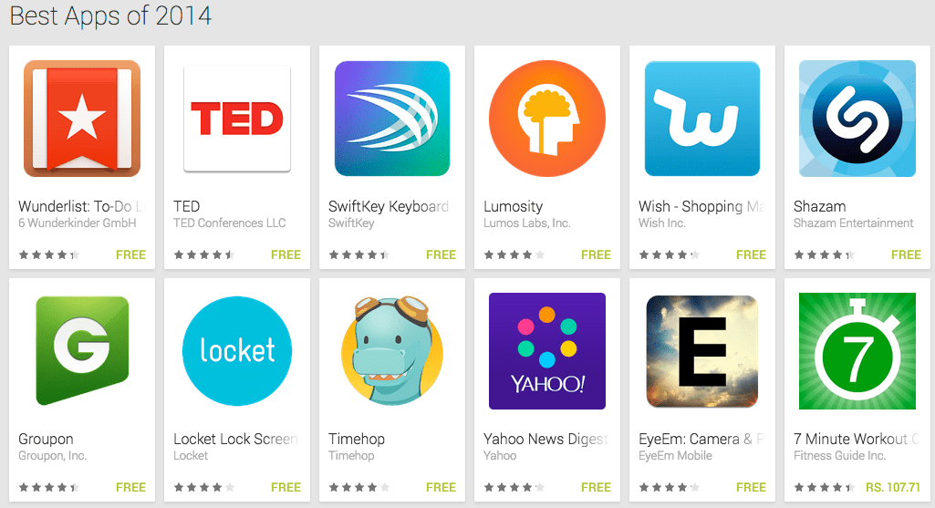 The Best Android apps of 2014 according to Google