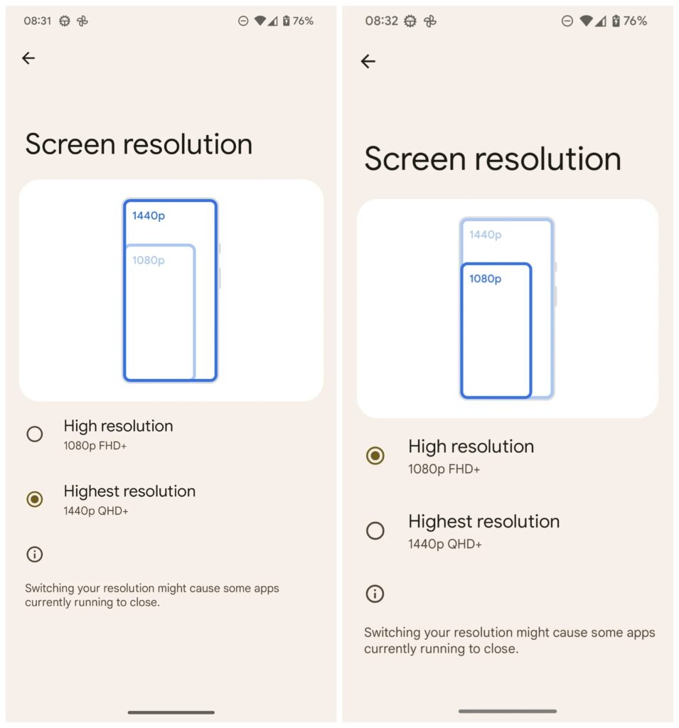 Pixel 6 Pro On Android 13 Can Run At 1080p, Could Improve Battery Life