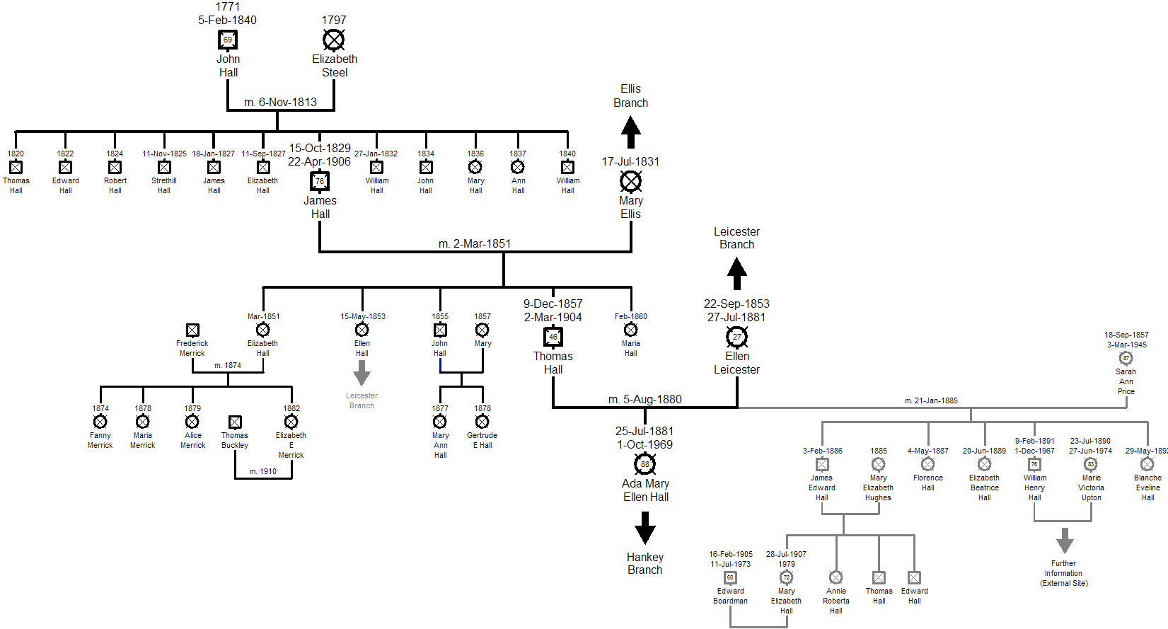 Hall Branch Family Tree and History