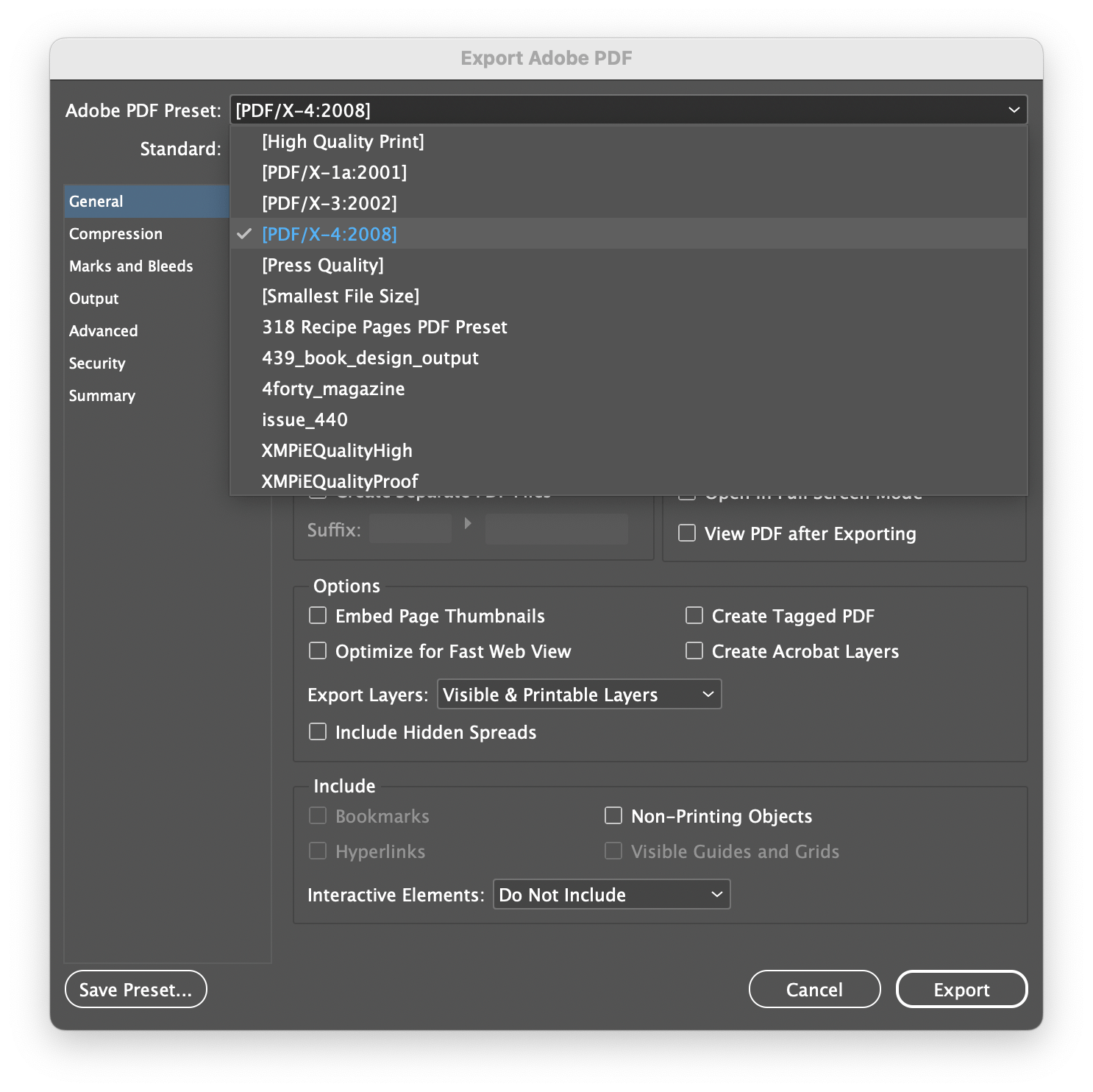 How do I export a PDF?