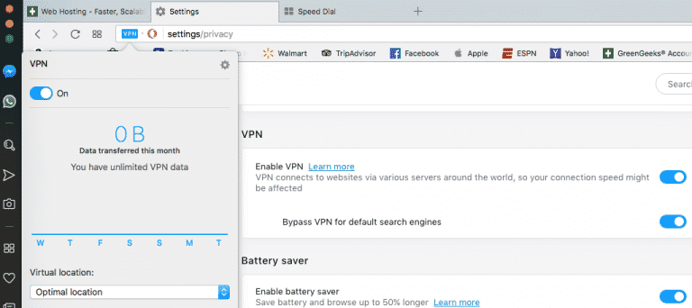 How To Activate the BuiltIn VPN in the Opera Browser GreenGeeks