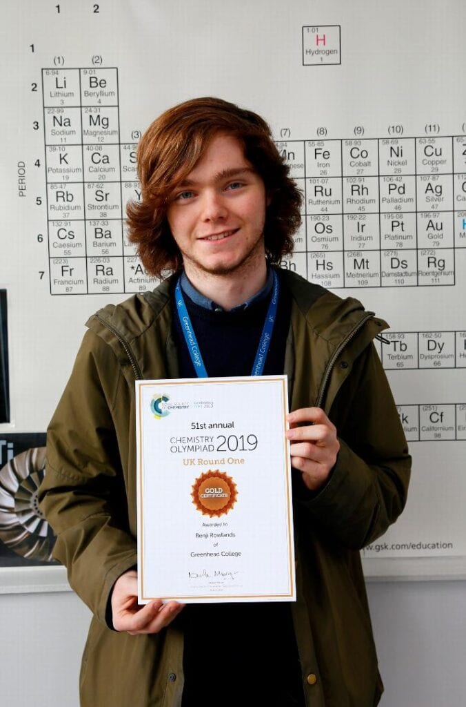 Benji set to represent the UK in International Chemistry Olympiad