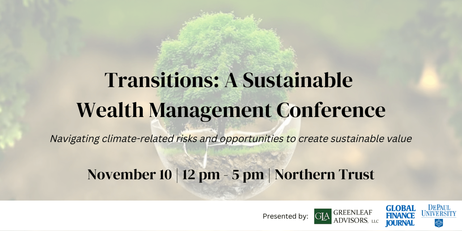 Join us on November 10th for Transitions A Sustainable Wealth