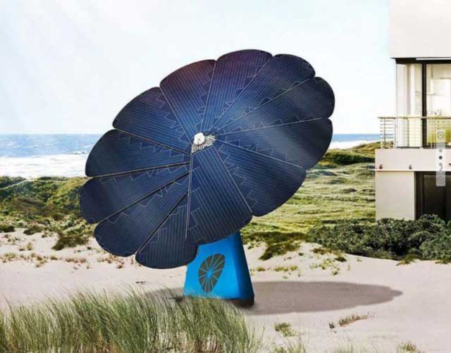 SmartFlower plug and play mobile solar array for power on the go