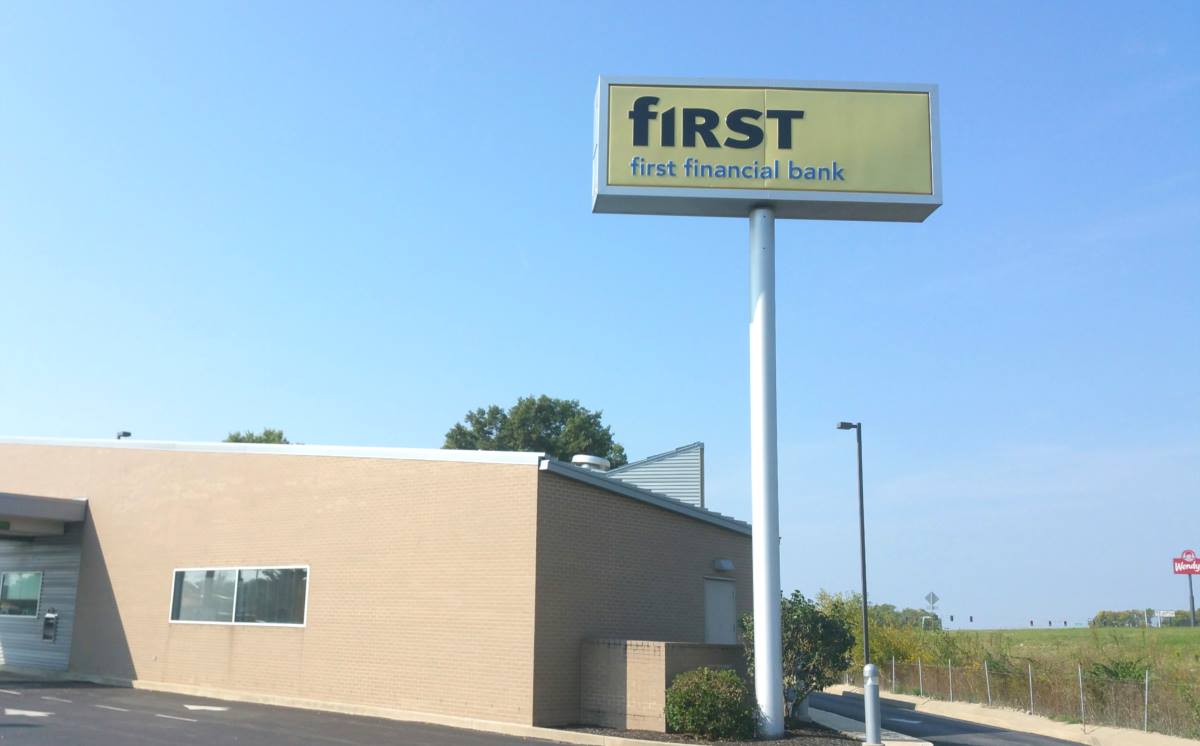 First Financial Internally Illuminated Pylon Sign GSC 600 Series