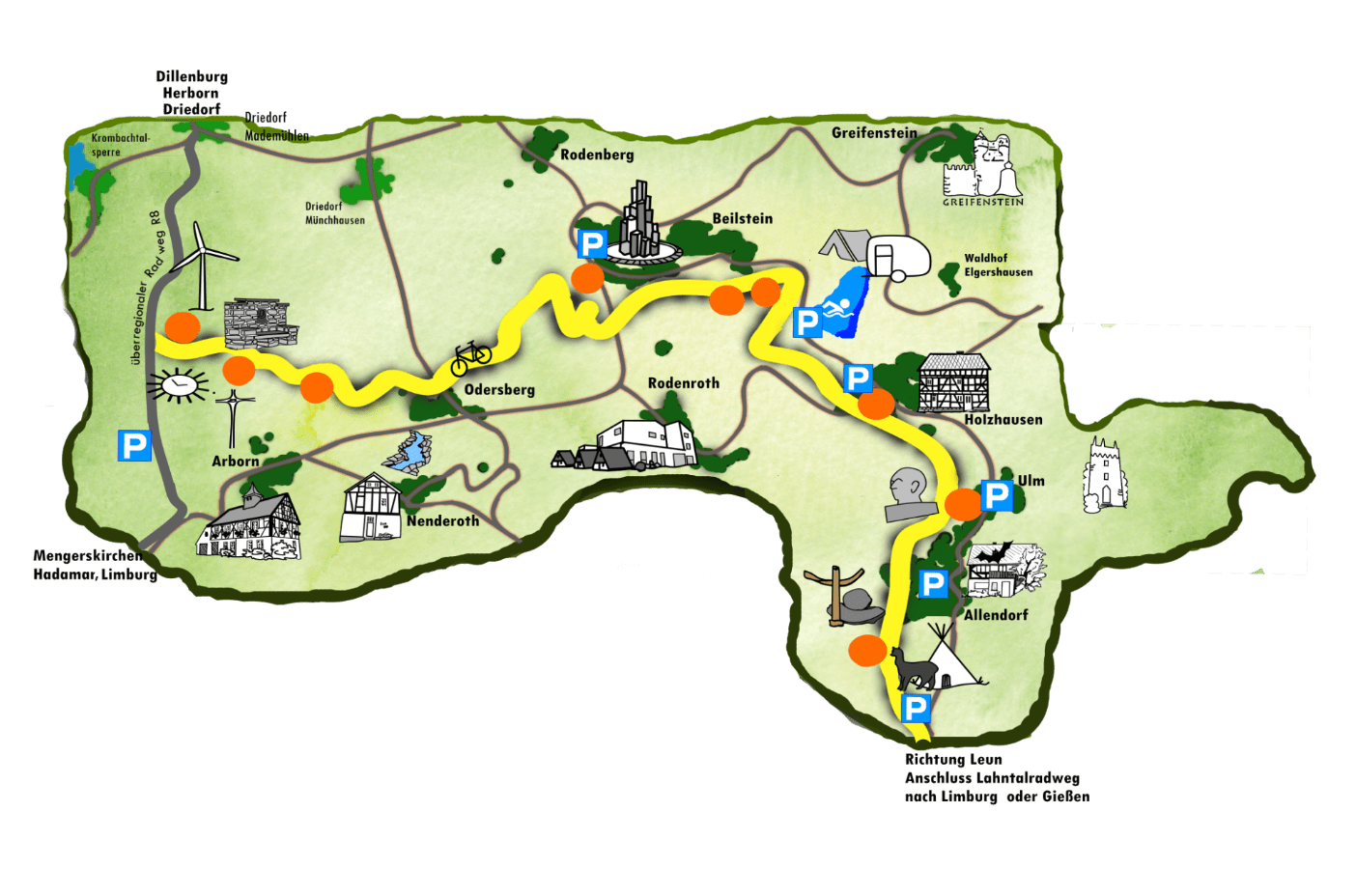 Wanderkarte Greifensteingebiet www.greifenstein.de Nicht kategorisiert Übersicht über die Gemeinde