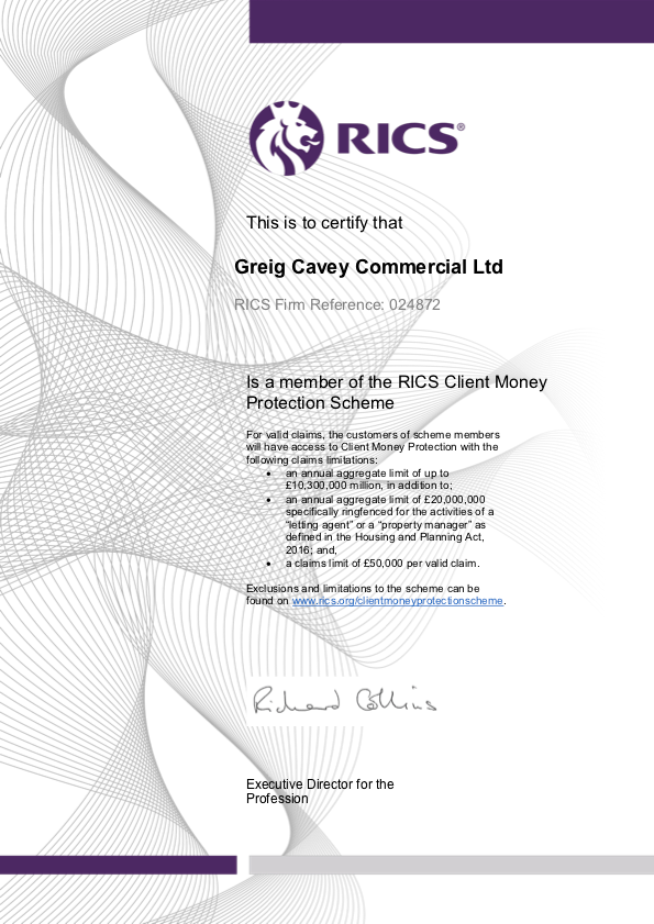RICS Client Money Protection Scheme Greig Cavey