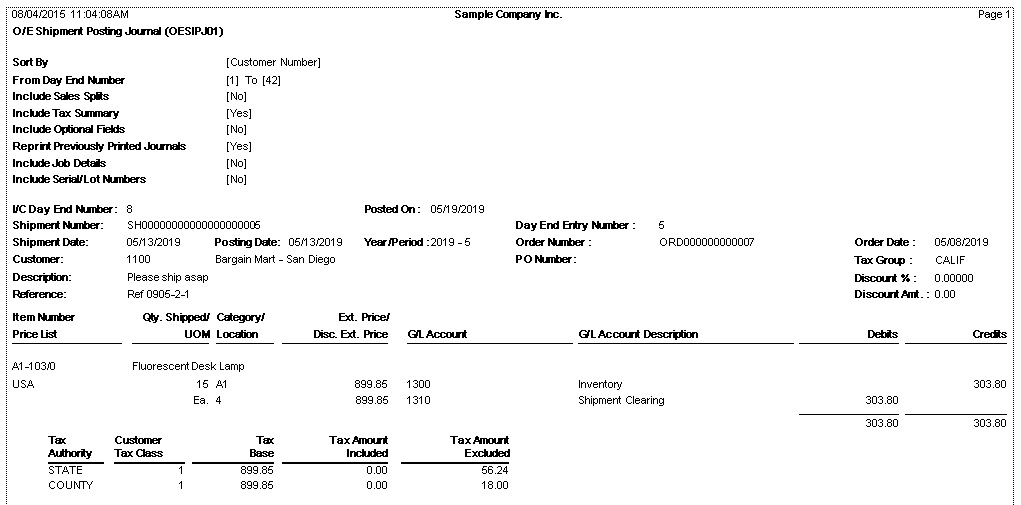 OE Posting Journals Report in Sage 300 Sage 300 ERP Tips, Tricks