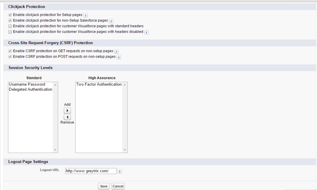Choose the Logout Page for Salesforce Users and