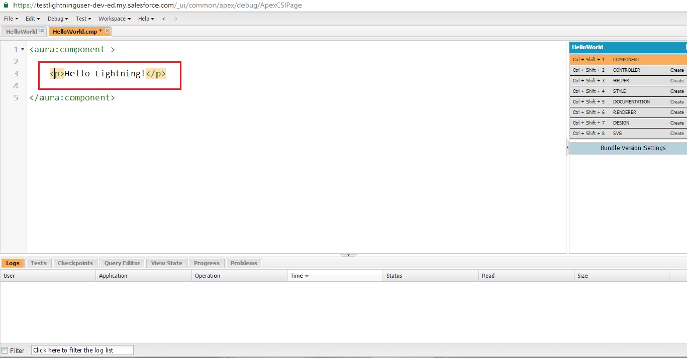 Creating a Lightning Component and Tricks