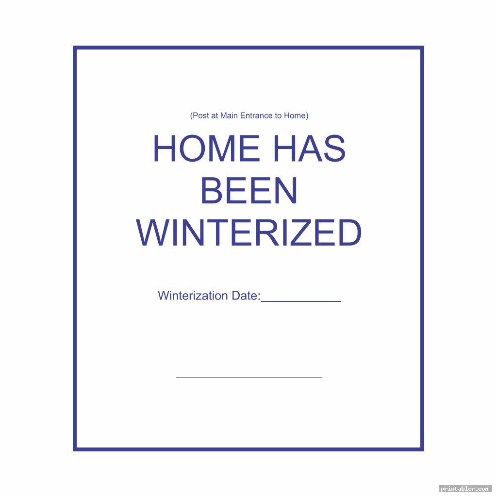 Winterization Signs Printable