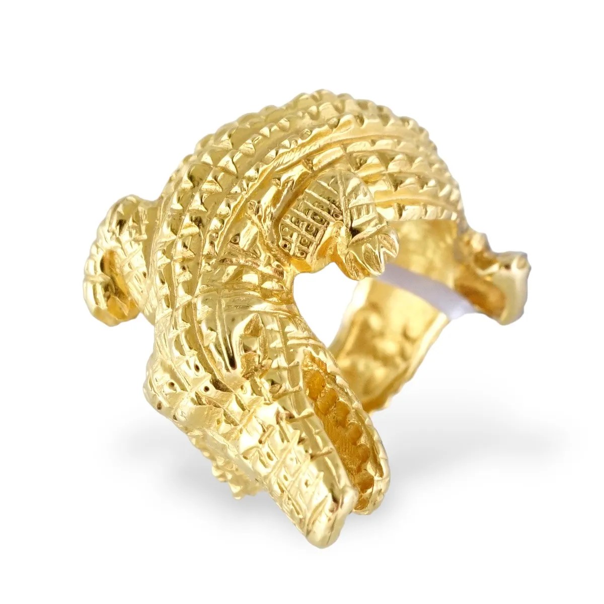 Women's 14k Yellow Gold Crocodile Ring Grimal Jewelry