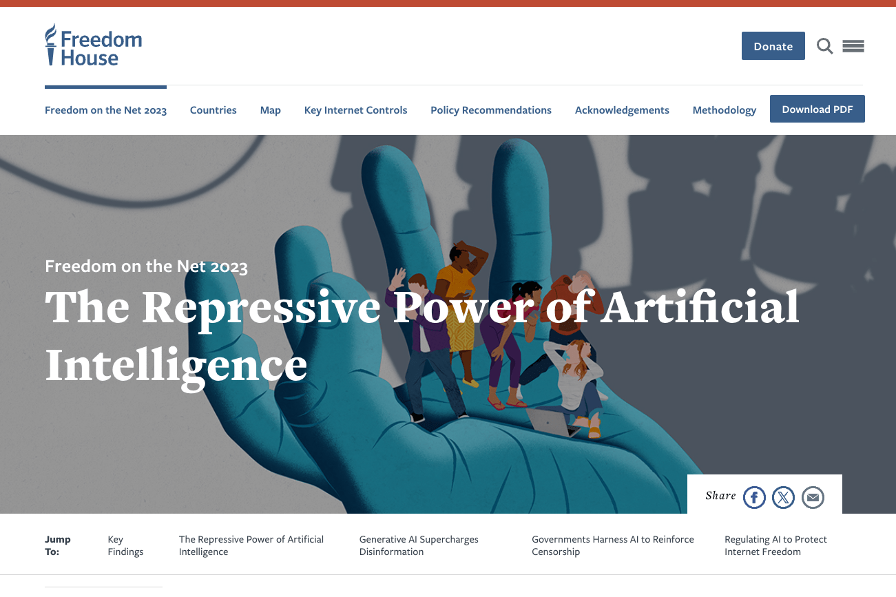 Report shows advances in AI leading to growing online human rights