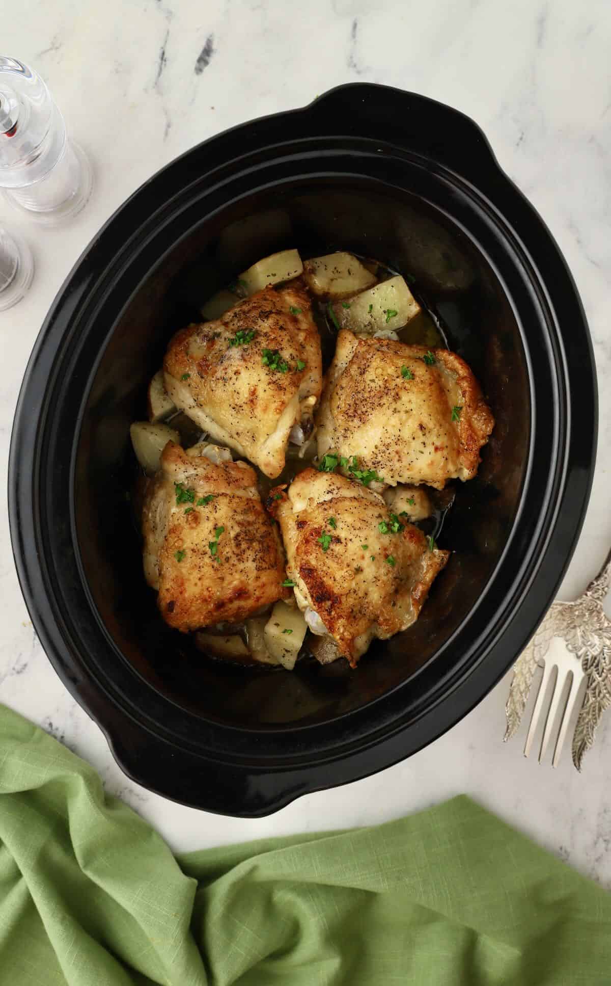 CrockPot Crispy Chicken and Potatoes Grits and Pinecones