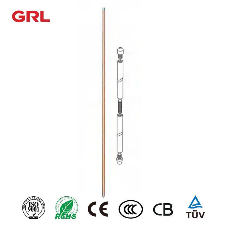 Solid Copper And Stainless Steel Earth Rods Lightning Protection