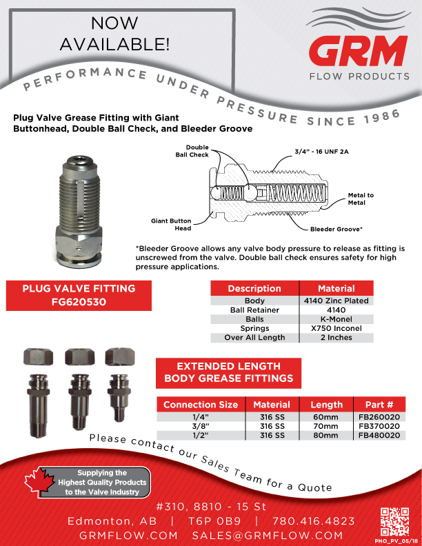 Vented Cap Extended Body Grease Fittings Valve Lubrication GRM Flow