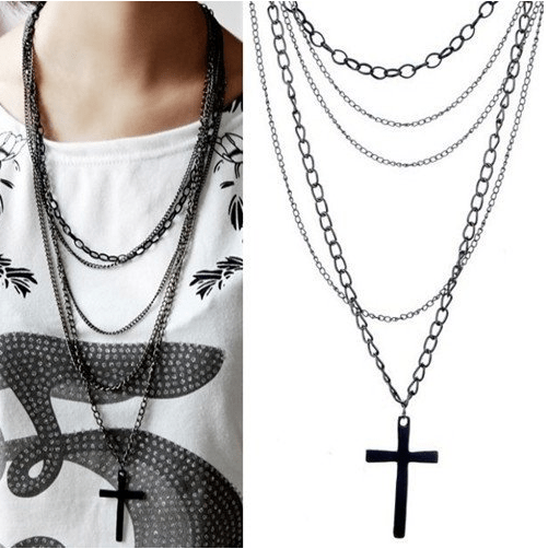 MultiLayer Chain Necklace With Cross ONLY 1.96 PLUS FREE Shipping!
