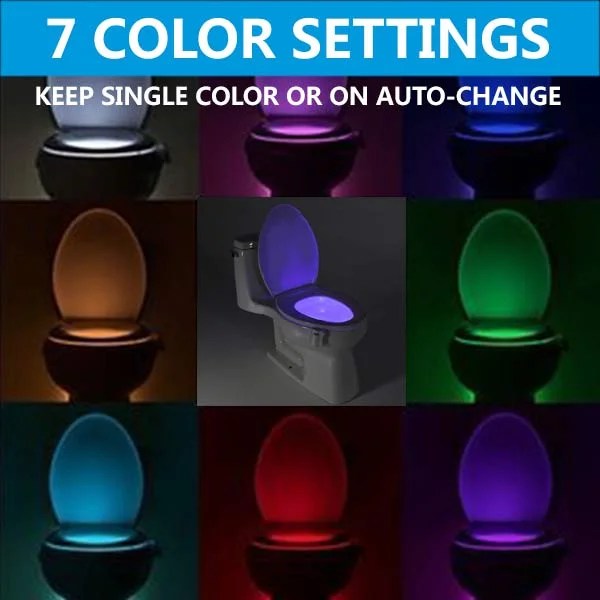 GlowBowl IllumiBowl Toilet Night Light Motion Activated 7 Colours