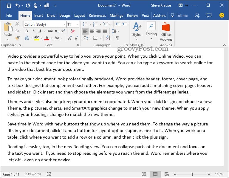 HowTo Insert Lorem Ipsum Text Into Microsoft Word 2010