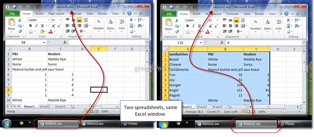 Two Excel Sheets Side By Side - Iweky