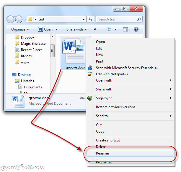 How to Explore the Contents of a .docx File in Windows 7