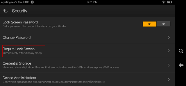 Secure Your Kindle Fire HDX by Enabling the Lock Screen