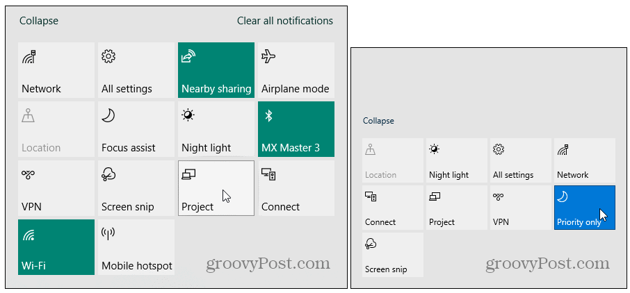 How to Manage Quick Action Buttons in Action Center on Windows 10