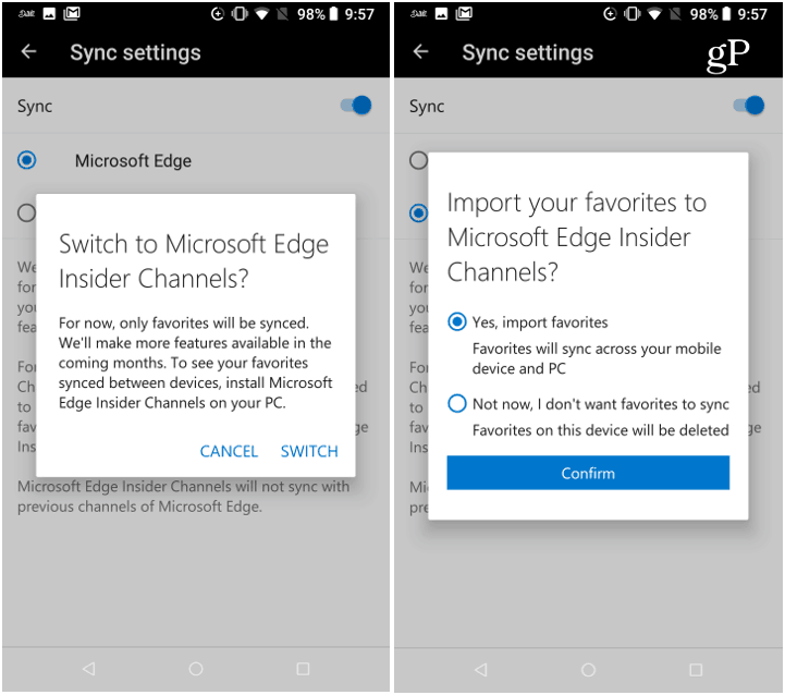 How to Sync Microsoft Chromium Edge Favorites on PC to Android