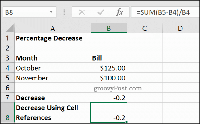 How to Calculate Percentage Increase or Decrease in Excel