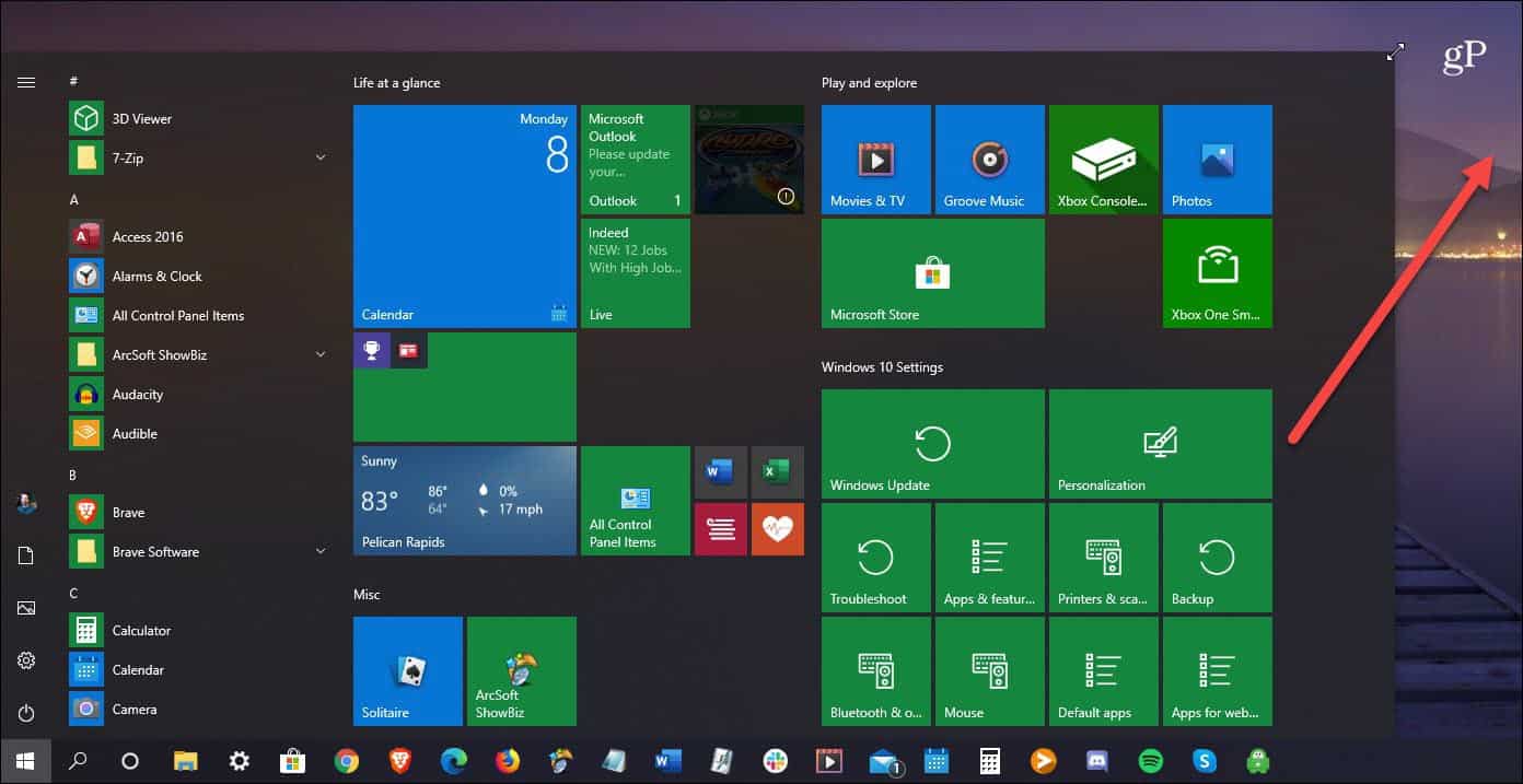 How To Resize The Windows 10 Start Menu groovenews
