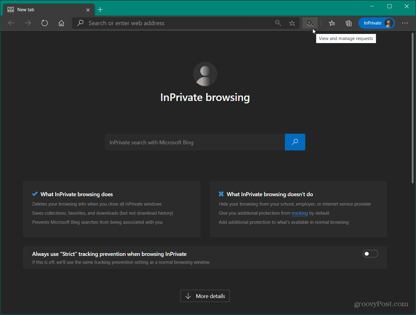 Make Microsoft Edge Use an Extension in InPrivate Mode