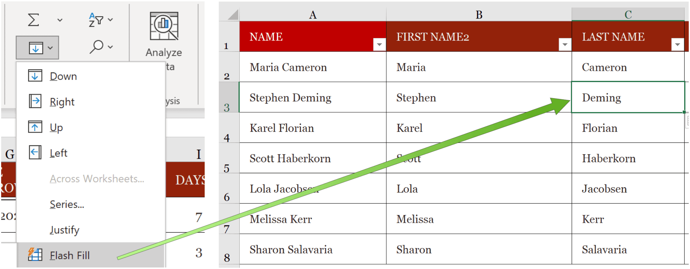 How to Split Microsoft Excel Data into Multiple Columns