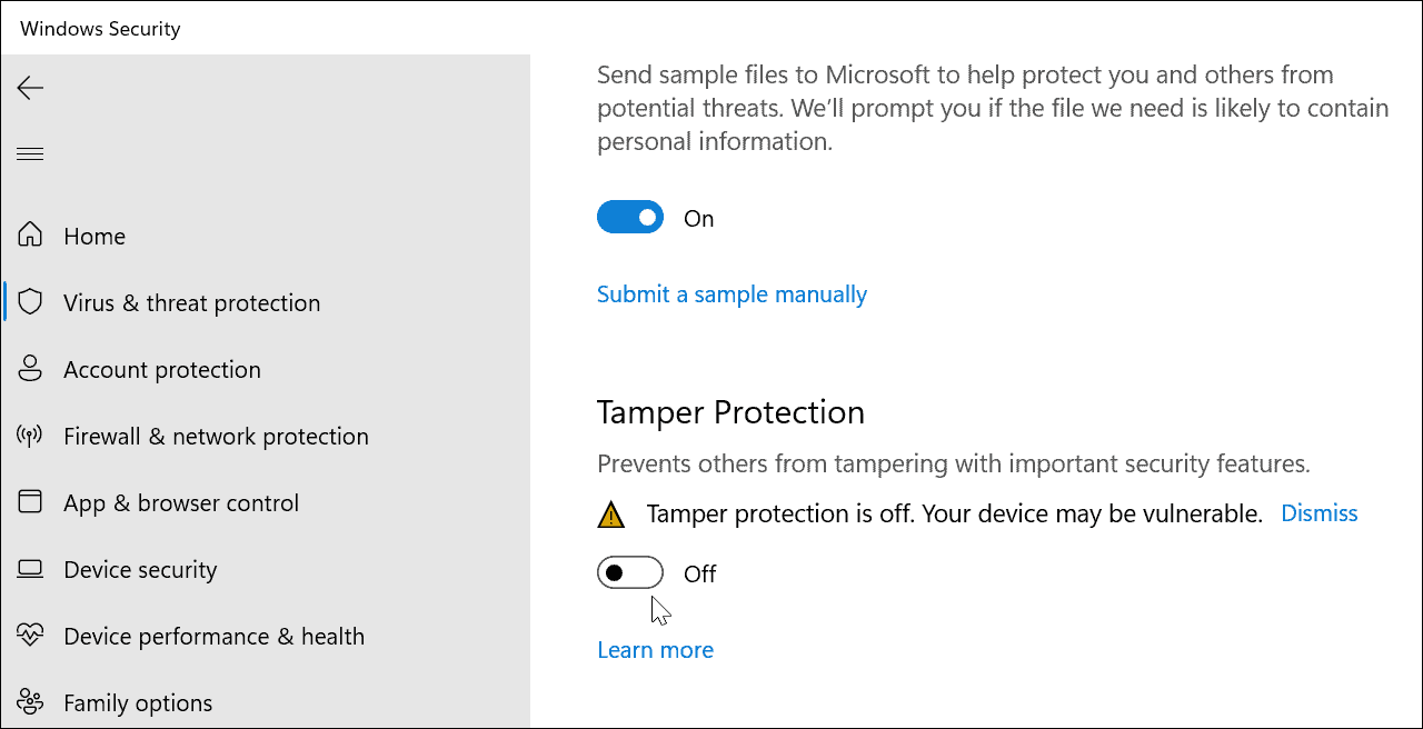 How to Enable or Disable Windows Security in Windows 11