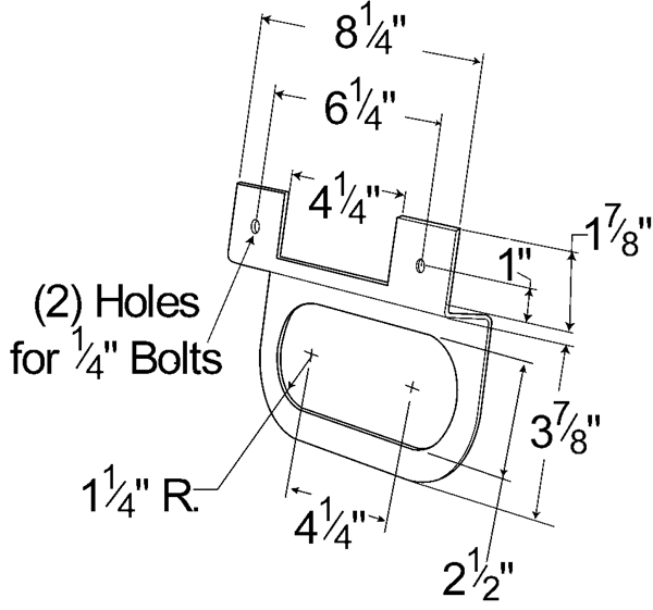 43952 "Z" Mounting Bracket For Oval Light, Black