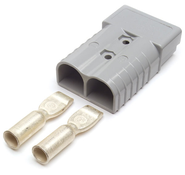 849485 PlugIn Style Battery Cable Connector, 2/0 Gauge, Gray