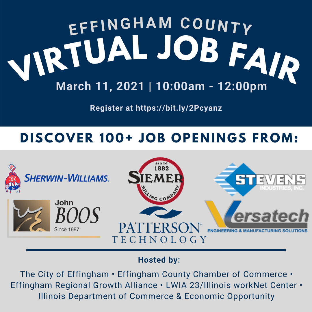 Effingham County Regional Growth Alliance Virtual Job Fair March 11th