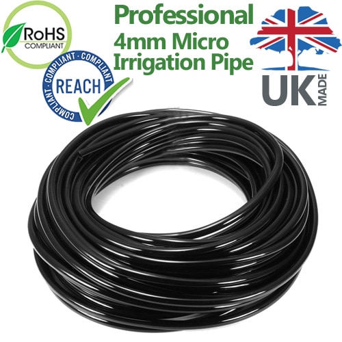 Micro Irrigation Pipe Black PVC 4mm Per Metre GrowInsane
