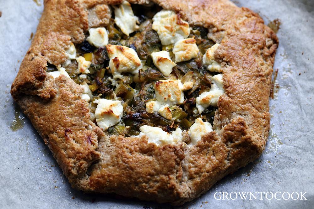 Leek and goat cheese galette grown to cook