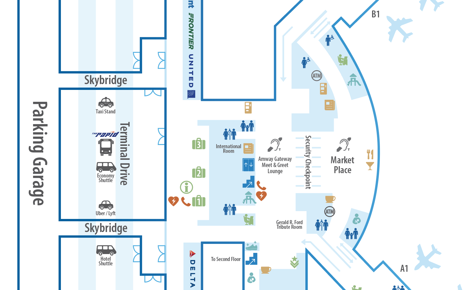 GSP Airport Terminal Map