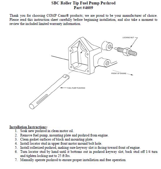 fuel pump push rods Grumpys Performance Garage