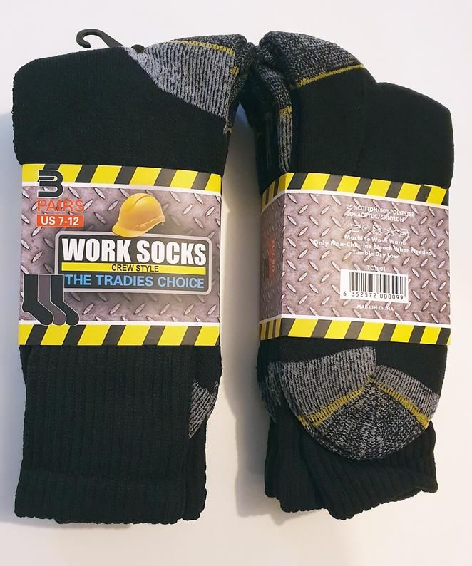 SOCKS MENS WORK H/DUTY 3PK G&R Wills Wholesalers