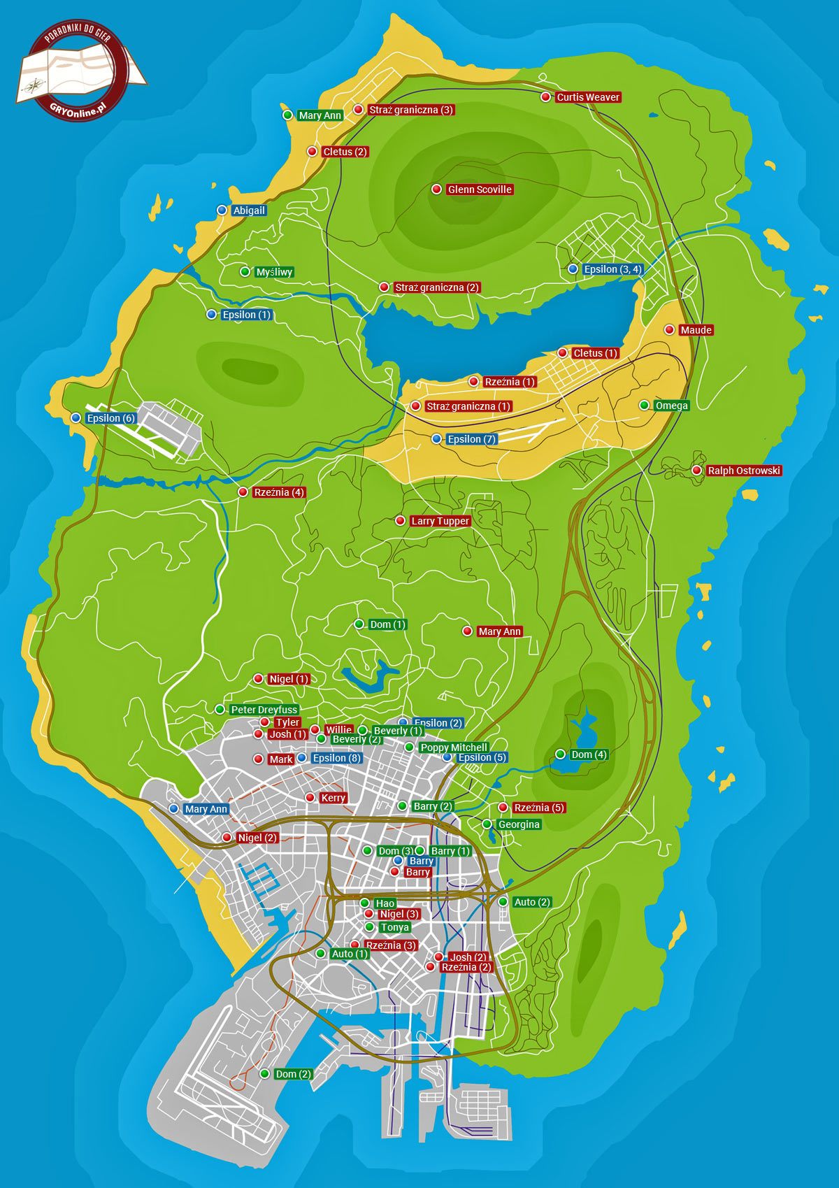 GTA 5 Misje od nieznajomych i dziwaków mapa, porady GTA 5 poradnik do gry