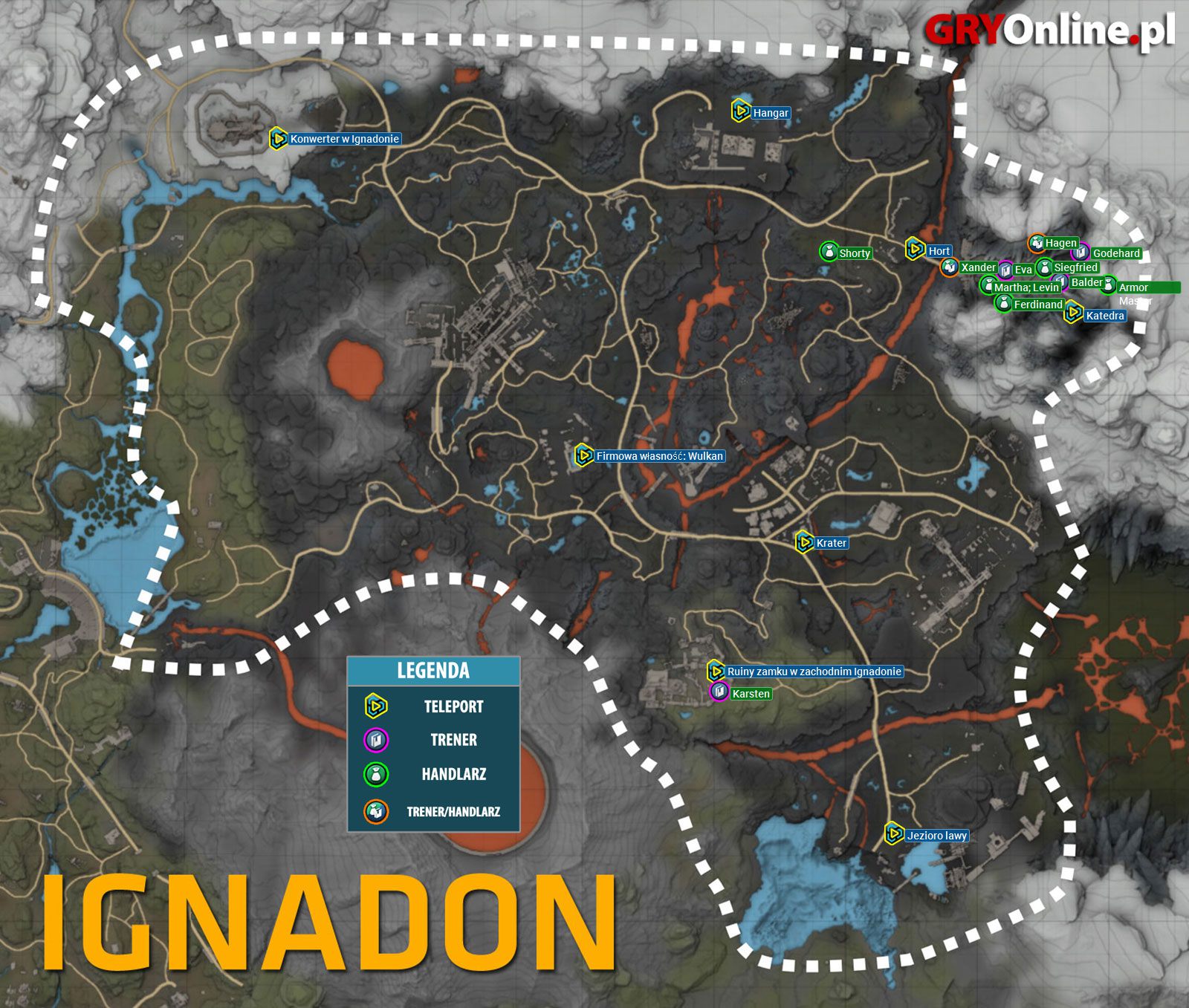 Mapa Ignadon [The Hort] Atlas świata Elex Elex poradnik do gry