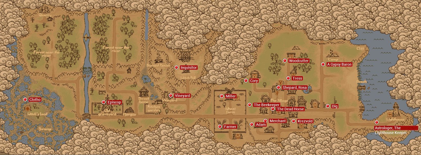 Mapa i lokalizacja NPC w Graveyard Keeper Graveyard Keeper poradnik do gry