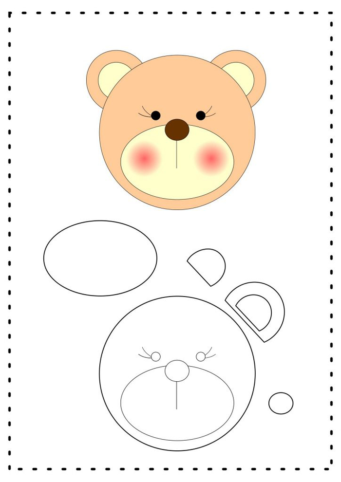 Molde de Urso em Feltro para Imprimir