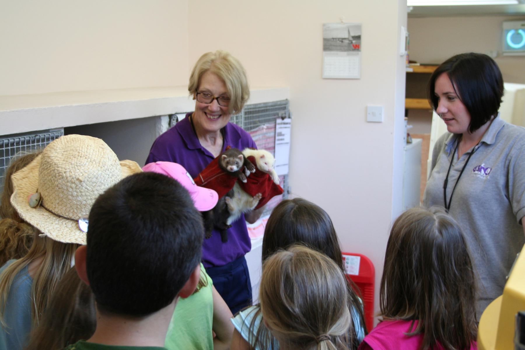 Blanchelande College Children get to meet Bernard and a tour of the