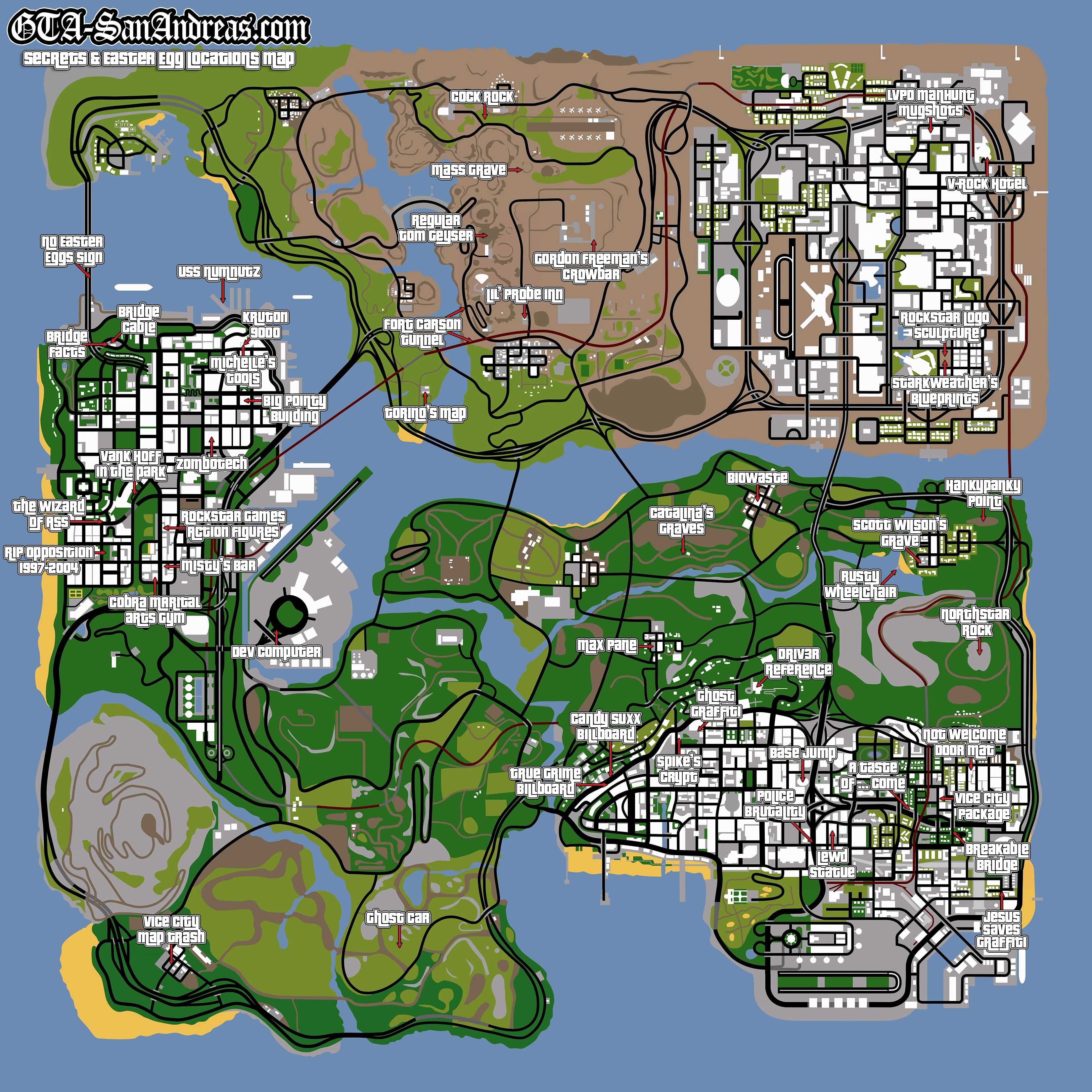 Gta San Andreas Map With Names Jobie Concordia
